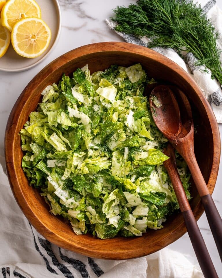 Maroulosalata: Greek Romaine Lettuce Salad with Feta and Dill Recipe