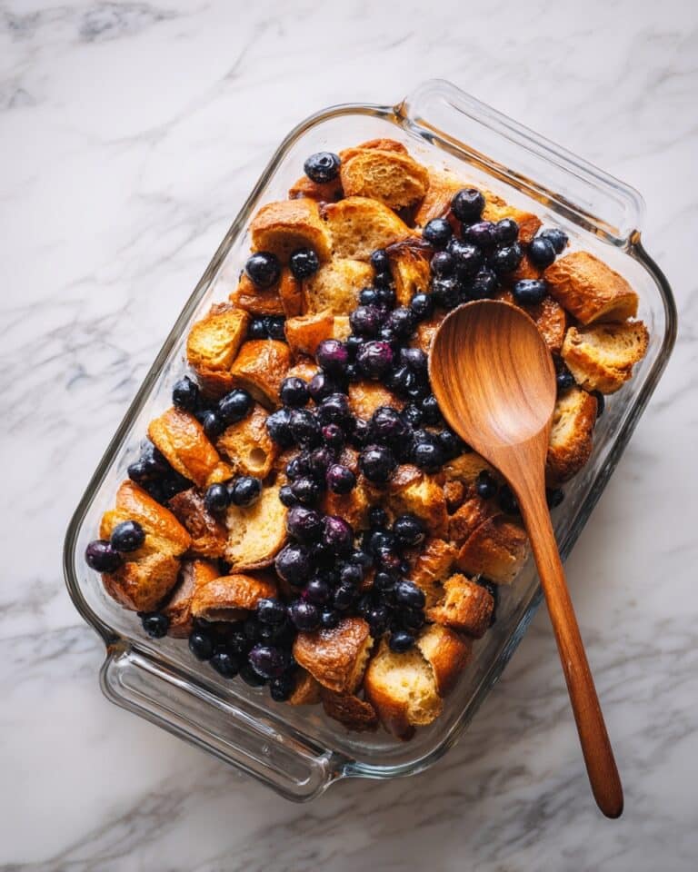 Easy Croissant Blueberry Bread Pudding Recipe