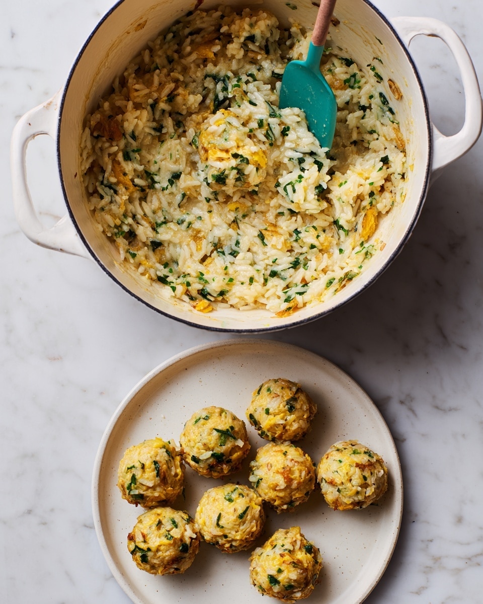 Fried Rice Balls with Cheddar and Broccoli Recipe - Recipe Image