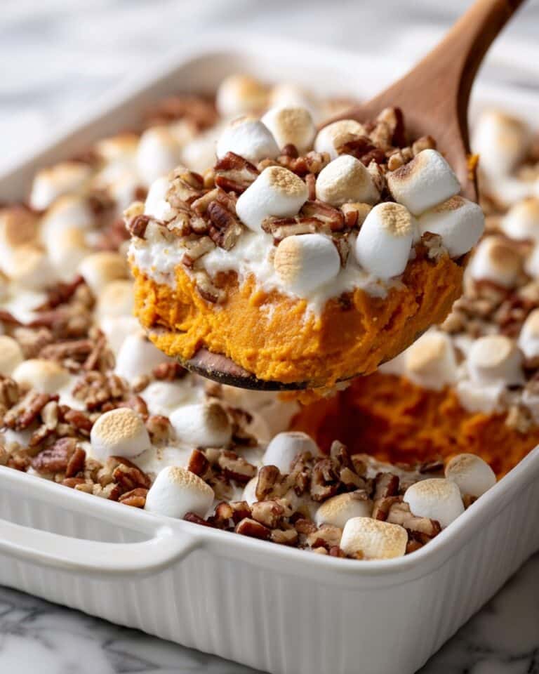 Sweet Potato Casserole with Pecans, Marshmallows, and Spiced Brown Sugar Topping Recipe