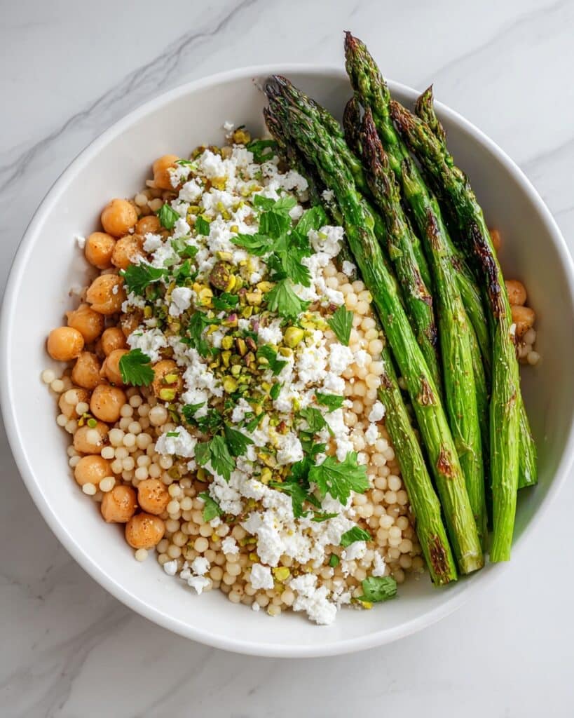 Spring Couscous Bowls with Lemon Feta Vinaigrette Recipe