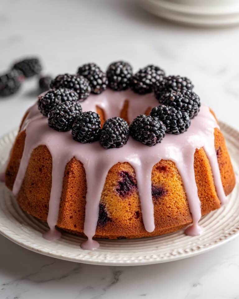 Blackberry and Lemon Bundt Cake with White Chocolate Drizzle Recipe