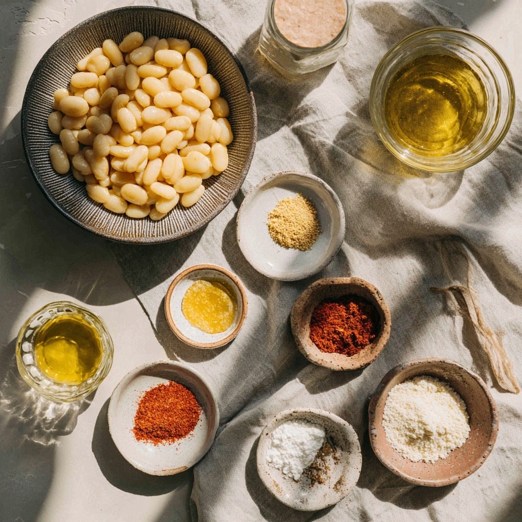The image shows a white bowl filled with light beige beans as the bottom layer, with a slightly smooth and round texture. On top of the beans, there are several layers of spices including a light yellow powder, a reddish orange powder, and a sprinkling of white crystals scattered unevenly across the beans. A wooden spoon is placed inside the bowl on the right side, partially resting on the beans. The bowl is set on a surface with a white marbled texture. Photo taken with an iphone --ar 4:5 --v 7