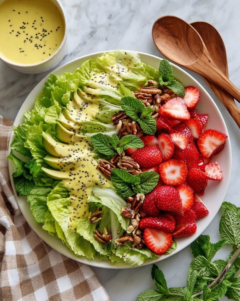 Summer Fresh Strawberry Salad with Mint Poppy Seed Dressing Recipe