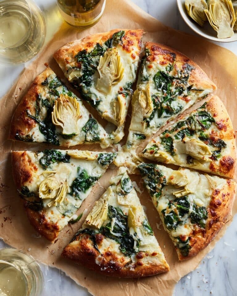 White Pizza with Artichoke Pesto and Spinach Recipe