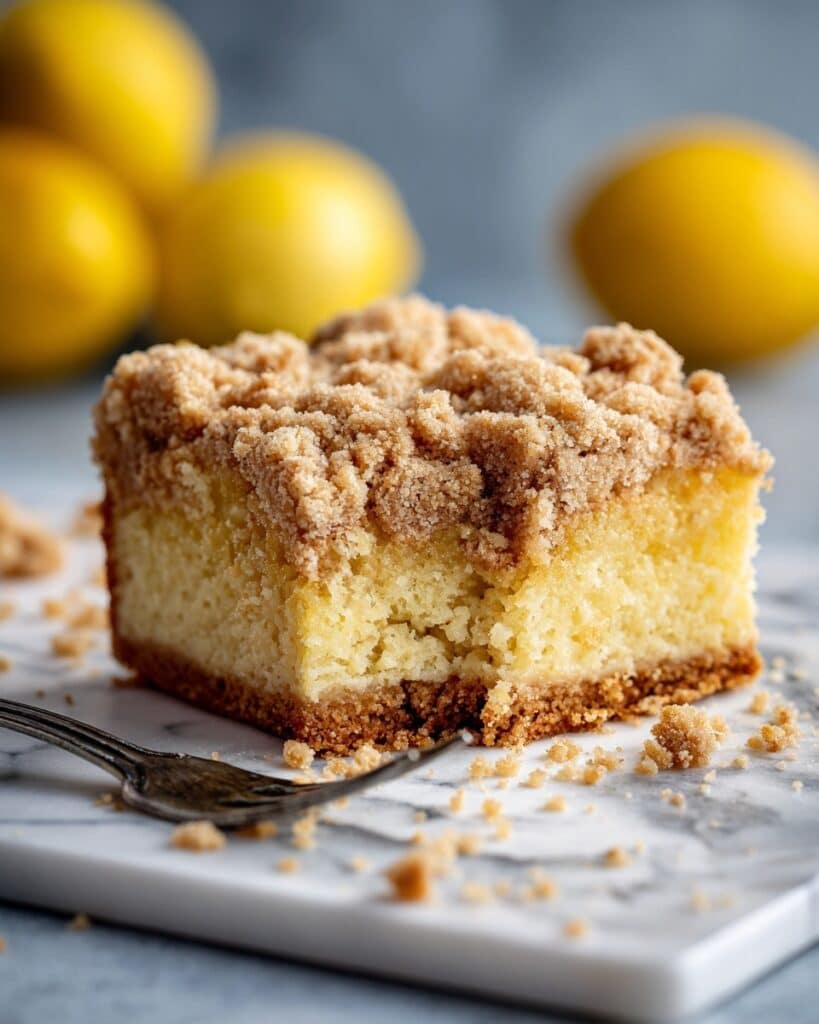 Lemon Crumb Cake with Lemon Curd and Streusel Topping Recipe