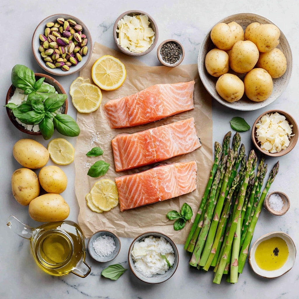 A clear glass bowl is filled with small yellow potatoes that are mostly whole but some are halved, all coated in a green pesto sauce with a slightly chunky texture. The potatoes have a shiny surface, showing they are well mixed with the green sauce. The bowl sits on a white marbled surface, and some bits of the green pesto are lightly scattered around the bowl's edge and on the surface. The photo taken with an iphone --ar 4:5 --v 7