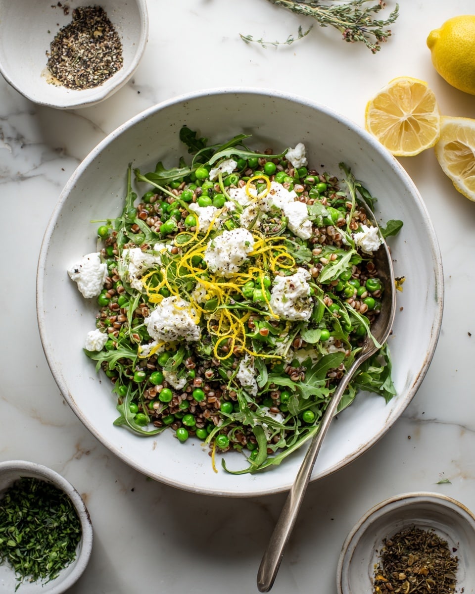 Pearl Couscous Salad with Pesto, Peas, and Feta Recipe