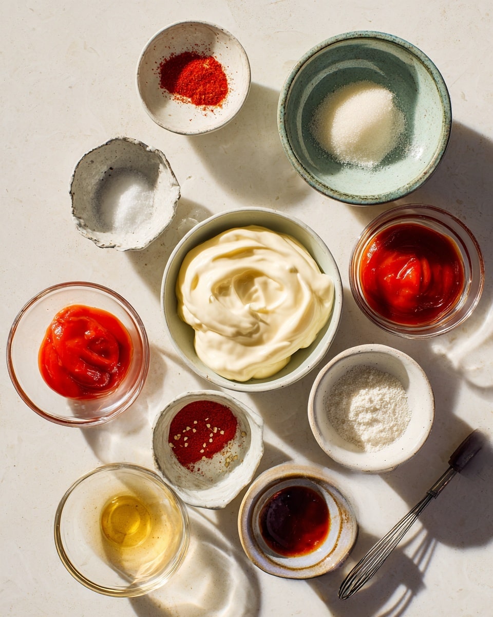 A white rectangular wooden tray filled with a generous layer of golden, crispy French fries. The fries are topped unevenly with creamy orange sauce, small chunks of white cheese, and sprinkled red chili flakes, adding texture and color contrast. The tray is set against a white marbled textured surface with a dark gray cloth partially visible in the background. The fries have slight browning on the edges, showing a crispy texture. Photo taken with an iphone --ar 4:5 --v 7