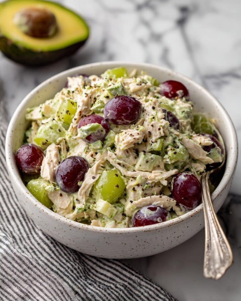 Avocado Chicken Salad with Grapes, Almonds, and Fresh Herbs Recipe