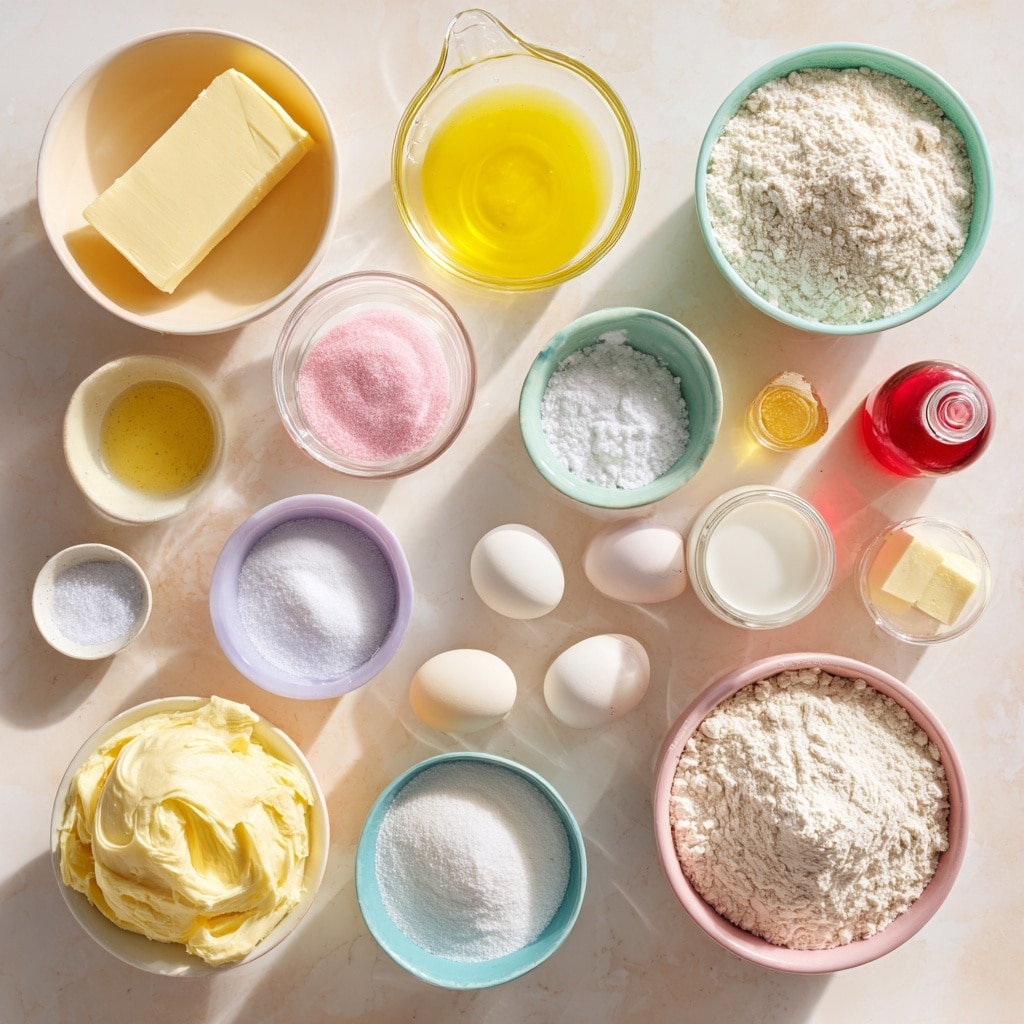 Inside a silver metal mixing bowl, two raw eggs with bright yellow yolks are placed next to a solid block of pale yellow butter and a heap of white powdered sugar. The ingredients rest at the bottom of the bowl, which is attached to a mixer with a metal beater arm hanging above the ingredients. The bowl is on a white marbled surface. Photo taken with an iphone --ar 4:5 --v 7