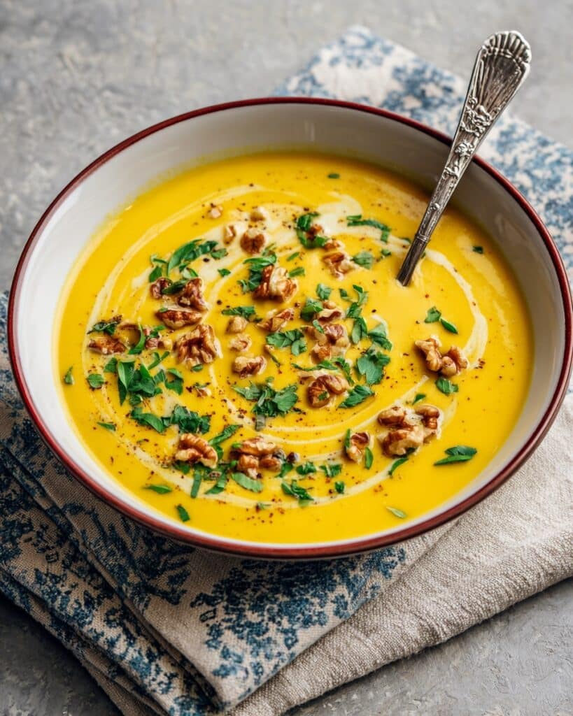 Fennel Leek Soup with Walnuts & Turmeric Recipe