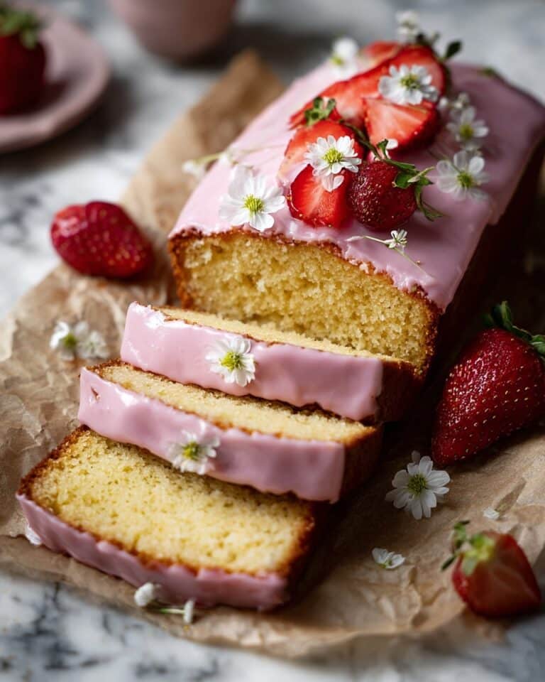 Tender Vegan Lemon Loaf with Strawberry Sumac Glaze Recipe