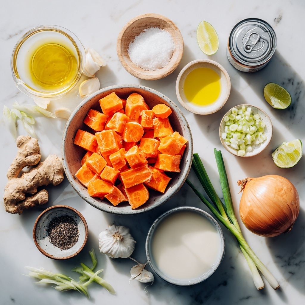 Inside a white pot, there are two main layers: the bottom layer of small, cooked chopped onions with a soft, slightly translucent texture, and on top, a thick layer of bright orange carrot pieces, cut into chunky, uneven shapes with some roasted edges visible. The carrots have a shiny surface, showing they are cooked and lightly seasoned with bits of onions and black pepper scattered over them. The background is a white marbled surface. Photo taken with an iphone --ar 4:5 --v 7