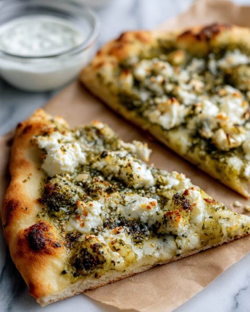 Pistachio Pesto Pizza with Asparagus, Peas, and Microgreens Recipe