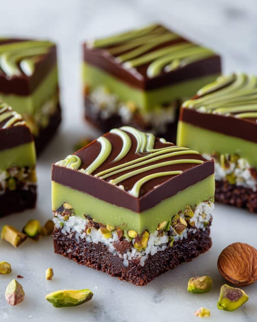 Dubai Chocolate Brownies with Pistachio Cream and Kataifi Crunch Recipe