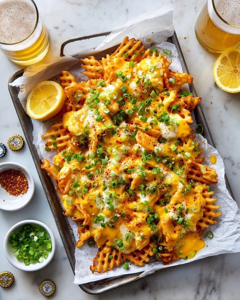 Crab Fries with Cream Cheese, Crab Meat, and Melted Cheddar Recipe
