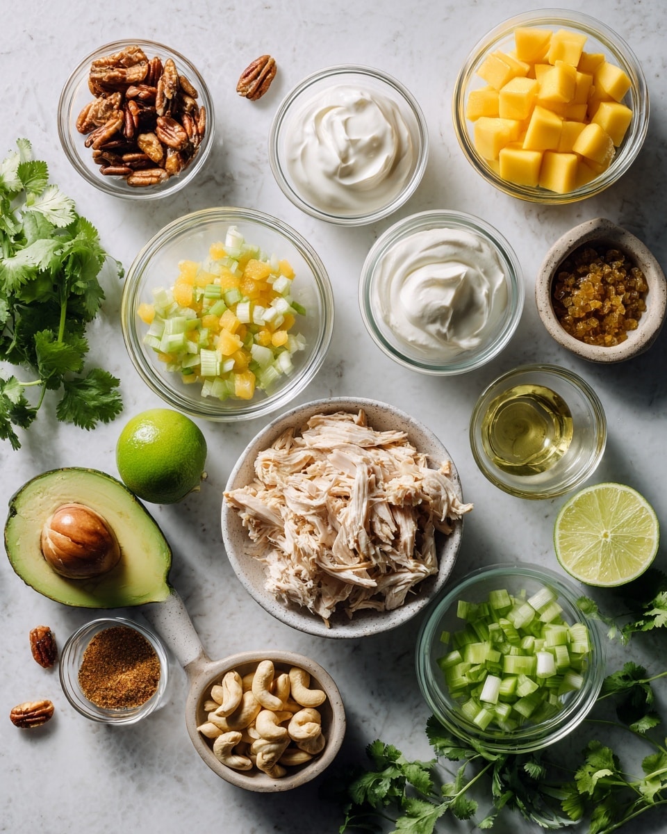 The image shows a croissant sandwich placed on a dark serving board against a white marbled background. The croissant is golden brown with a flaky and layered texture. Inside, there is a creamy yellowish filling mixed with small green lettuce pieces and chunks of yellow fruit or vegetable, creating a layered look with the croissant top covering the filling. In the background, there is a white bowl with green leafy lettuce and more of the creamy filling visible. A light blue cloth is softly draped nearby. Photo taken with an iphone --ar 4:5 --v 7