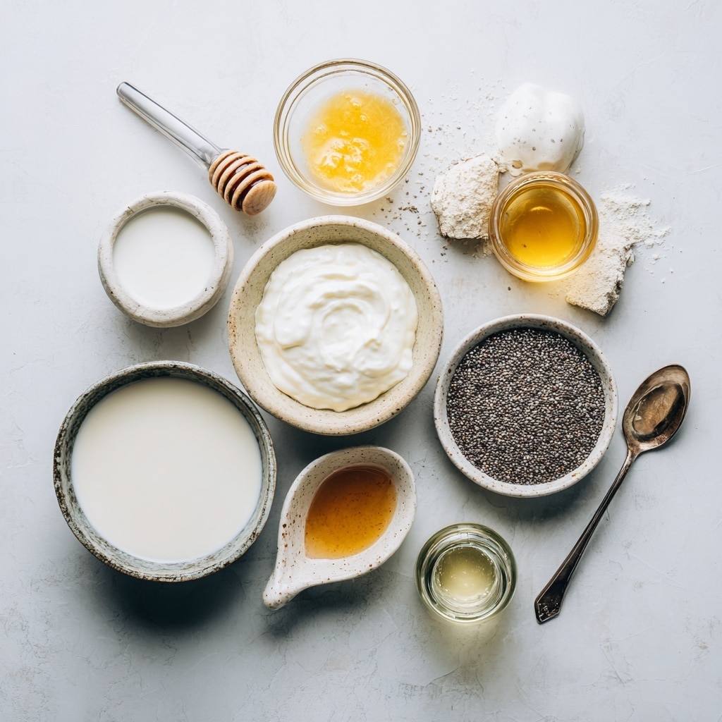 A clear glass bowl sits on a white marbled surface filled with a whipped, bubbly white mixture. A shiny metal whisk is partially dipped into the foamy liquid inside the bowl. To the side, there is a pale blue cloth and a small white bowl filled with dark specks, possibly seeds or spices. The scene is bright with natural light highlighting the textures and softness of the whipped mixture photo taken with an iphone --ar 4:5 --v 7
