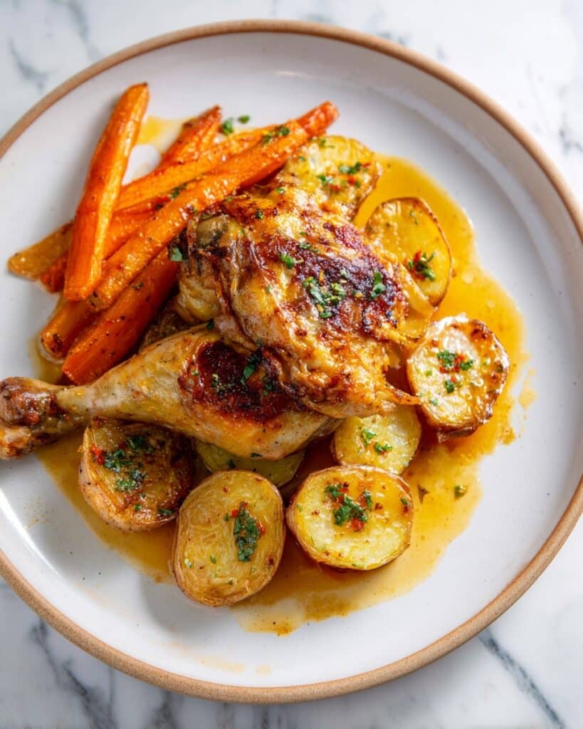 Baked Chicken Leg and Vegetables with Ranch Seasoning Recipe