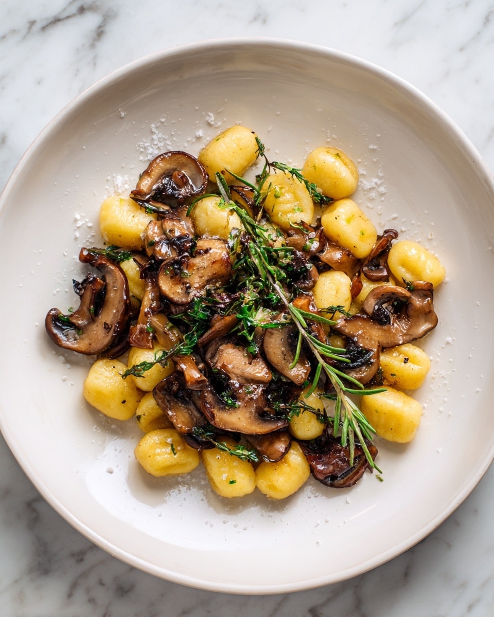 3-Ingredient Vegan Gnocchi with White Wine Mushroom Sauce Recipe