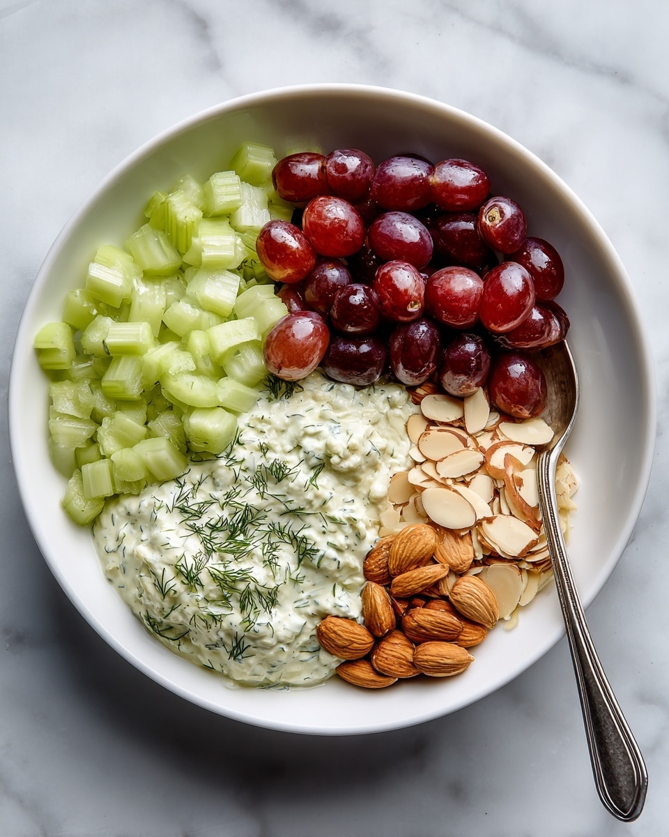 Avocado Chicken Salad with Grapes, Almonds, and Fresh Herbs Recipe - Recipe Image
