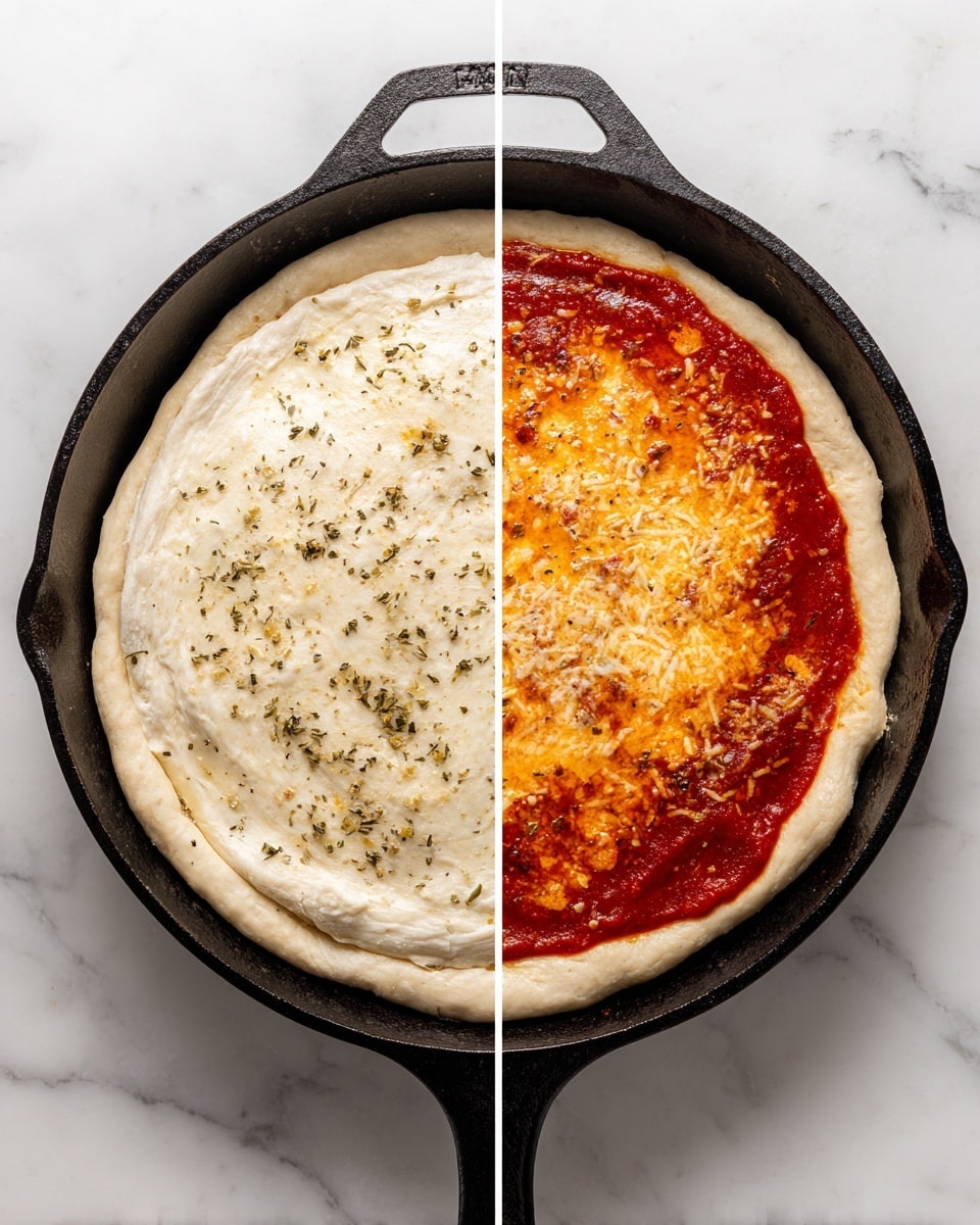 Easy Cast Iron Skillet Pizza Recipe - Recipe Image