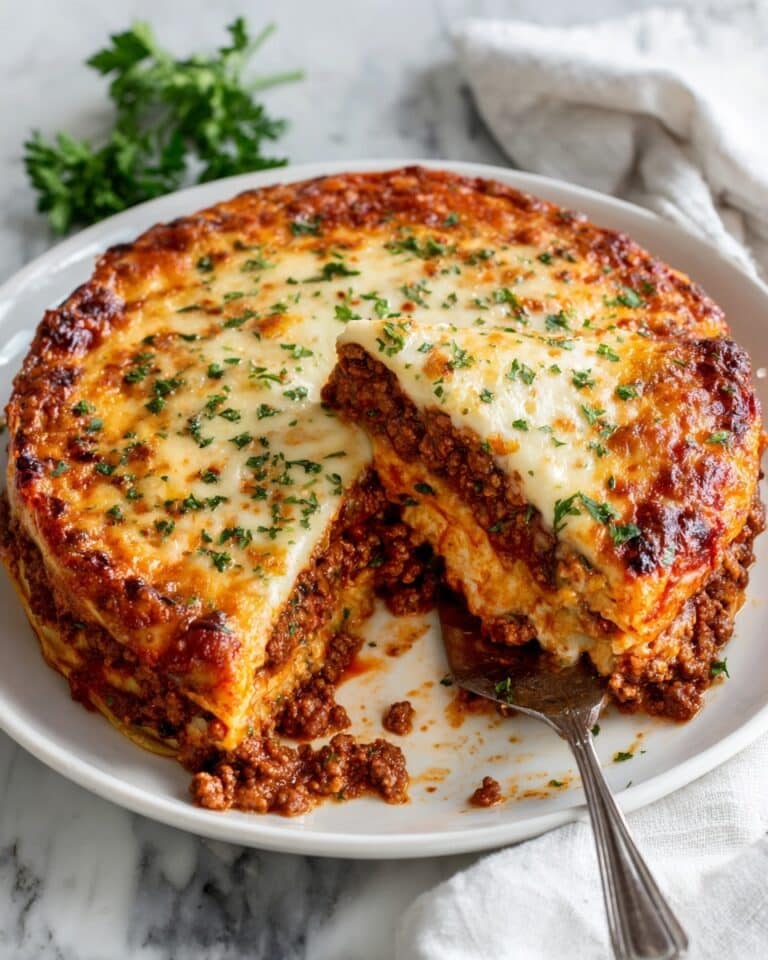 Spaghetti Pie with Ricotta, Meat Sauce, and Mozzarella Recipe