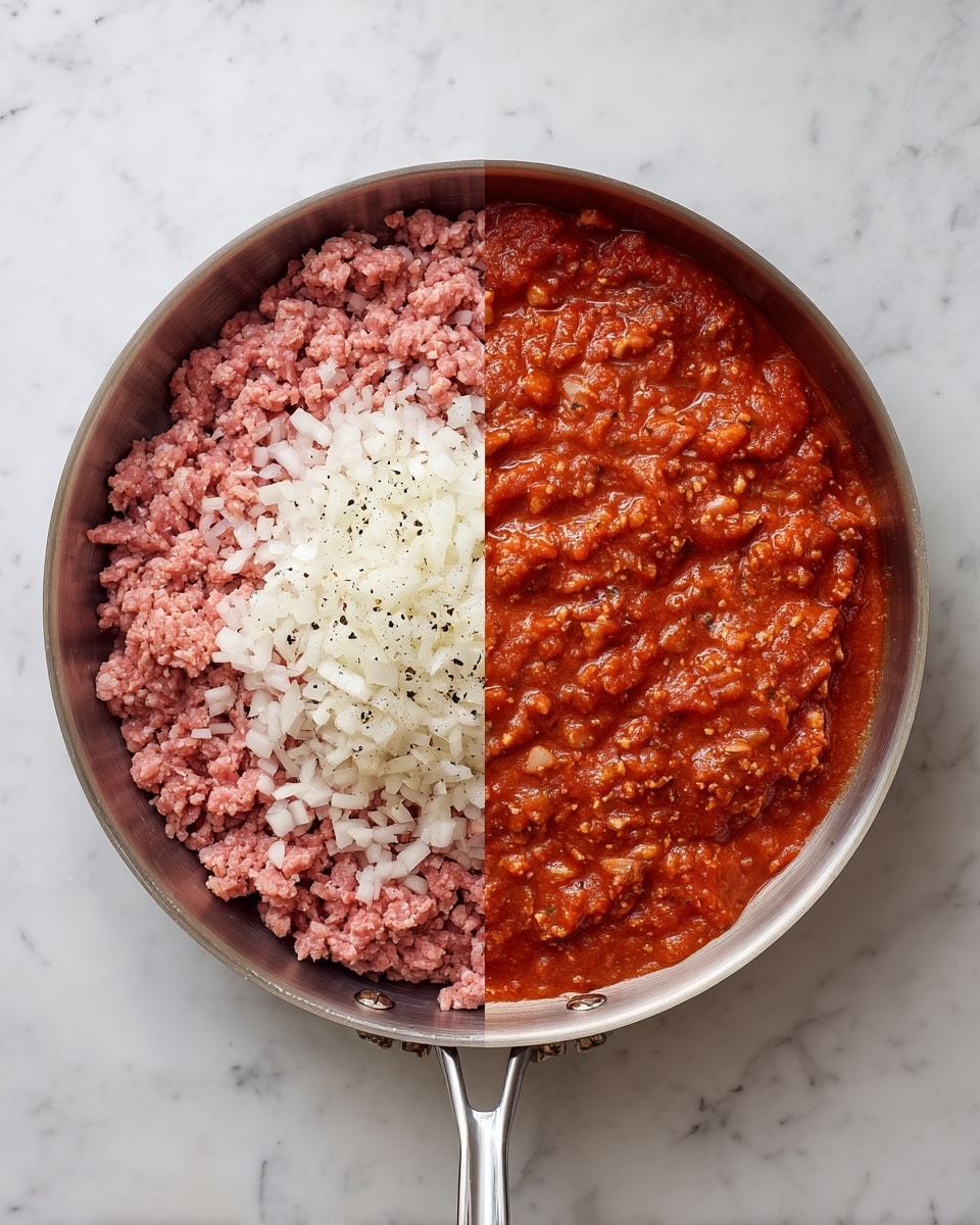 Spaghetti Pie with Ricotta, Meat Sauce, and Mozzarella Recipe - Recipe Image