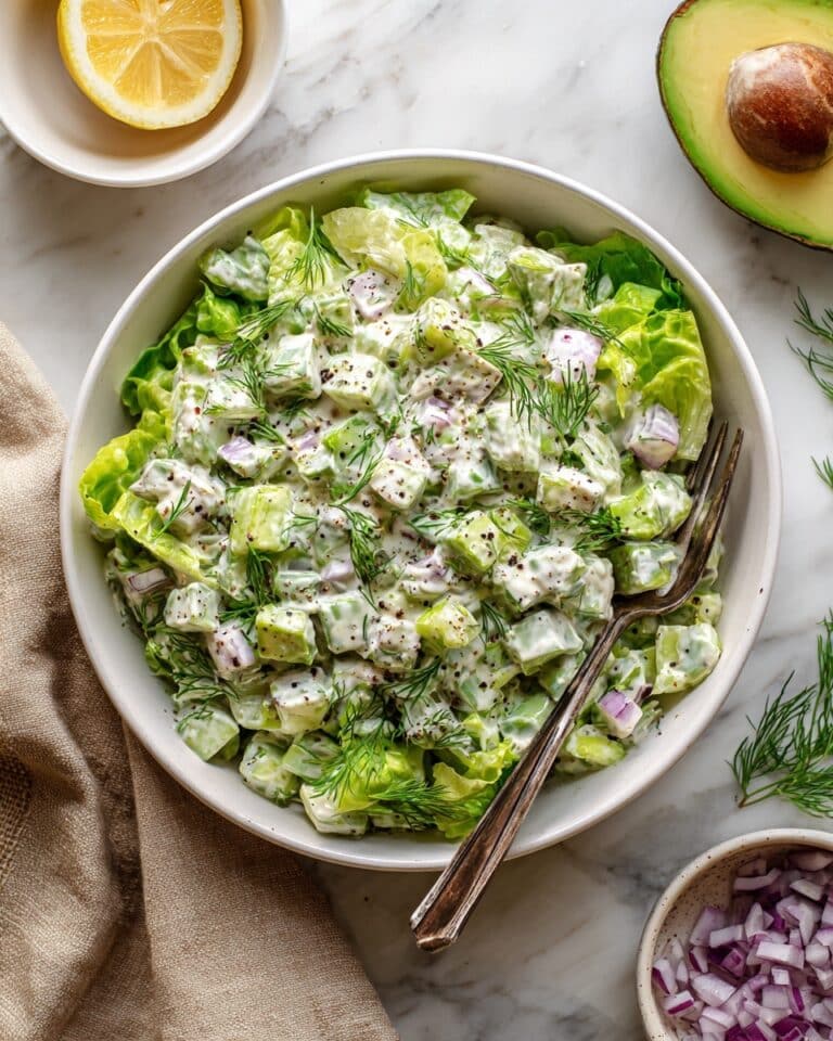 Creamy Salmon Salad with Avocado and Fresh Dill Recipe