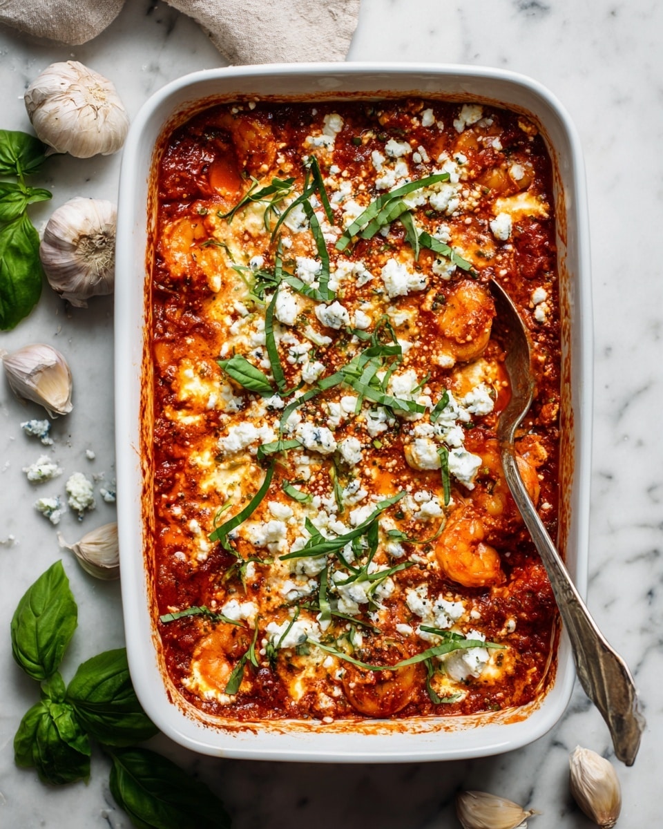 Shrimp Rice Casserole with Veggies and Feta Recipe