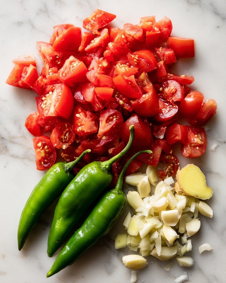 The image shows a white bowl with dark handles filled with creamy orange curry. Inside the curry, there are five large yellowish square pieces, likely paneer, covered partly with swirls of white cream. The curry is garnished with small green leaves and thin yellow strips on top. The bowl is placed on a dark gray stone board, and part of a white bowl with beige flatbread and some light green cucumber slices are visible nearby. The background has a white marbled texture. photo taken with an iphone --ar 4:5 --v 7