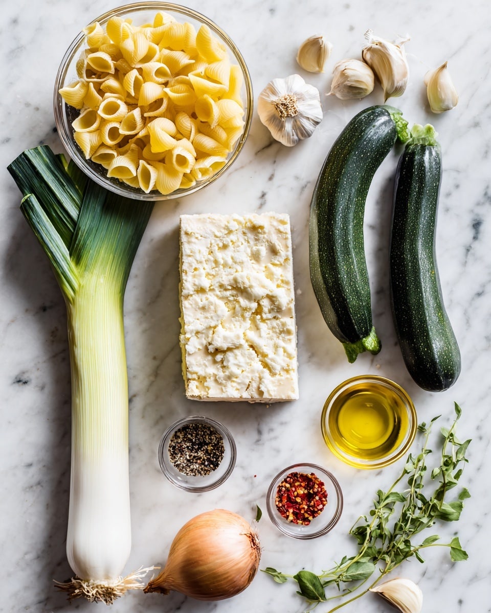 This dish is served in a white bowl on a white marbled surface. It has a base layer of shell pasta in a light cream sauce, mixed with small chunks of yellow and green vegetables, likely zucchini and squash. There are sprinkled green herbs on top, adding pops of fresh bright green color. Small bits of black pepper are scattered across the dish. A gold-colored spoon rests in the bowl, partially submerged in the pasta. The textures include the smooth creamy sauce, firm pasta shells, and chunky vegetable pieces. photo taken with an iphone --ar 4:5 --v 7