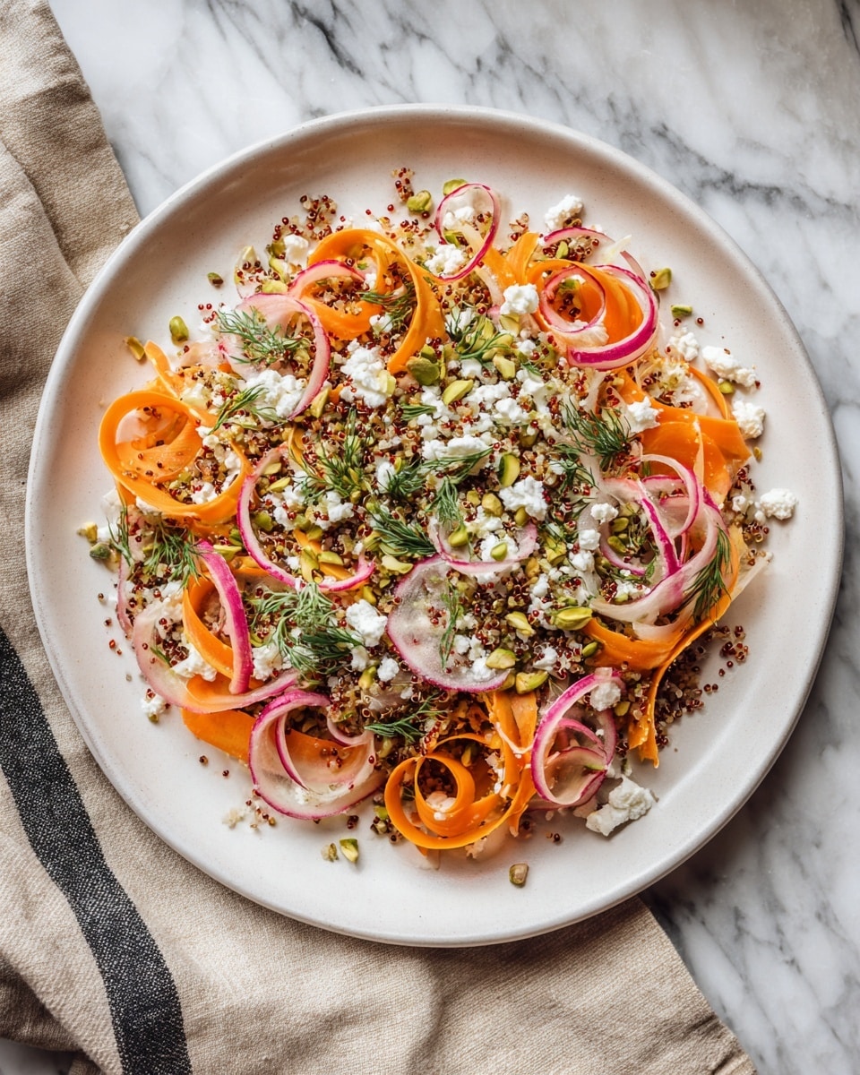 Ribboned Rainbow Carrot Salad with Quinoa Recipe