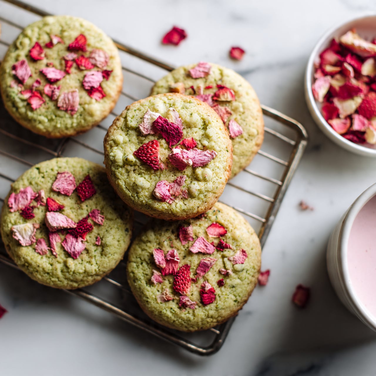 Brown Butter Strawberry Hojicha Cookies Recipe