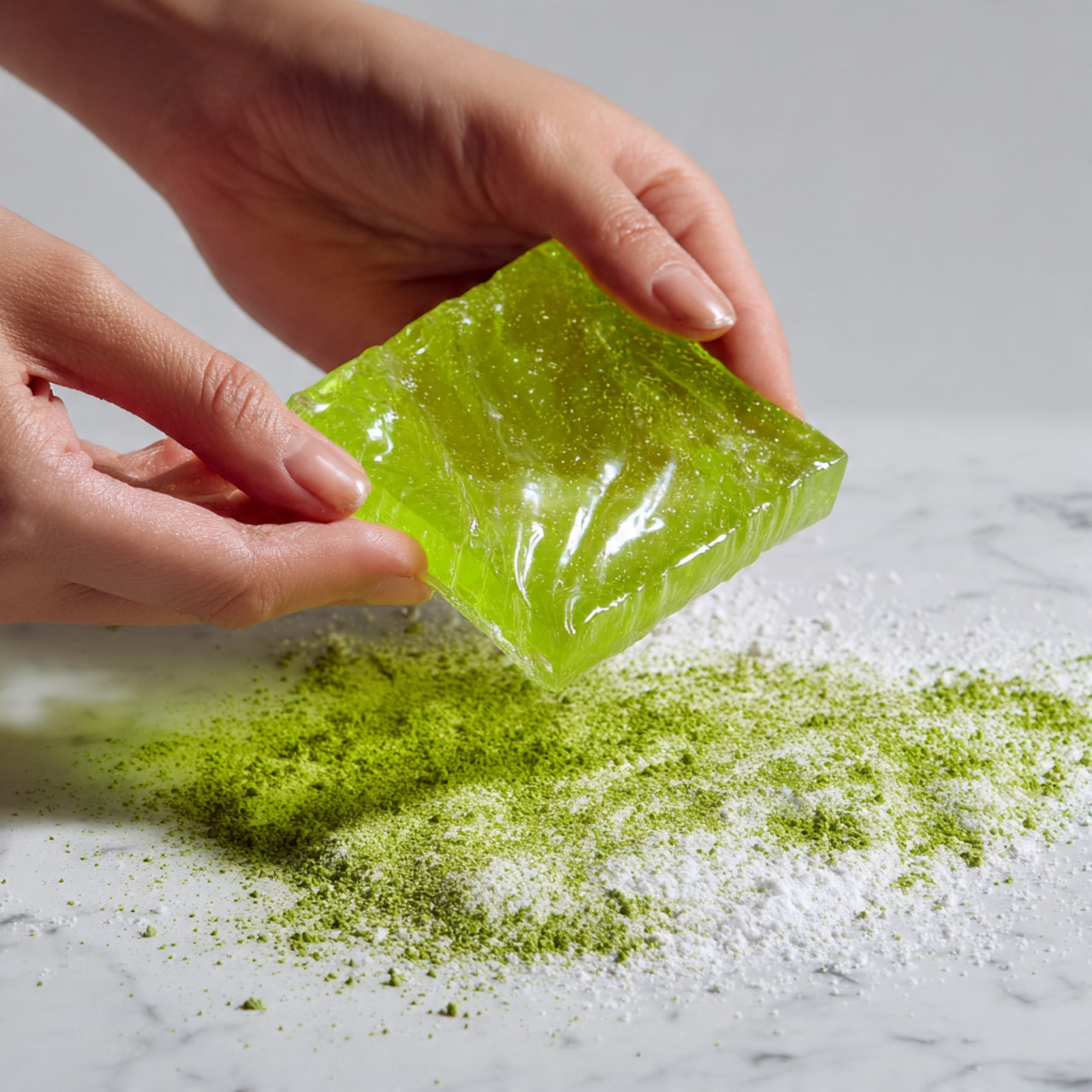 Matcha Warabi Mochi Recipe - Recipe Image