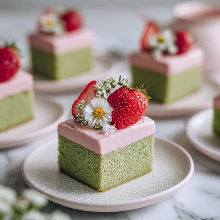 Easy Strawberry Matcha Cake Recipe