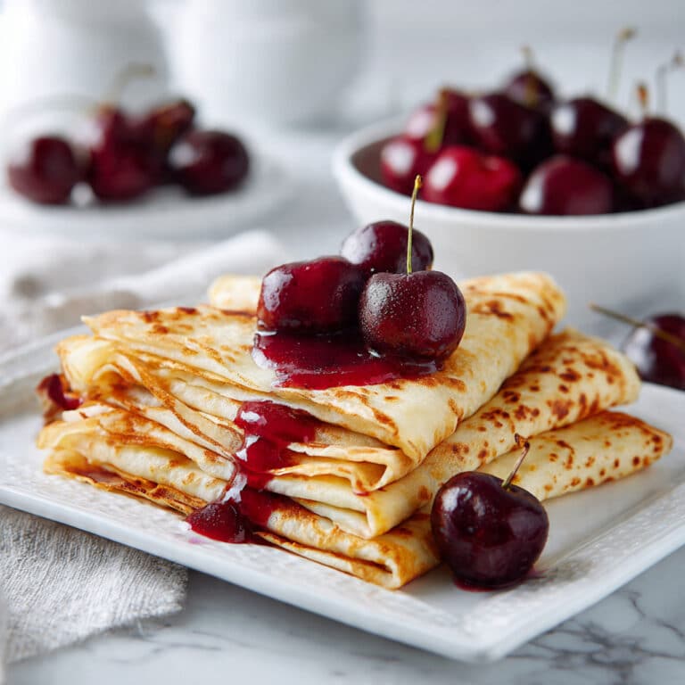 Cheese Blintzes with Cherry Sauce Recipe