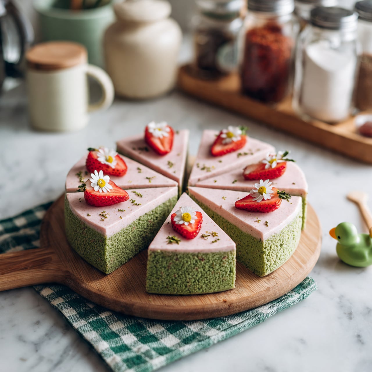 Strawberry Matcha Basque Cheesecake Recipe