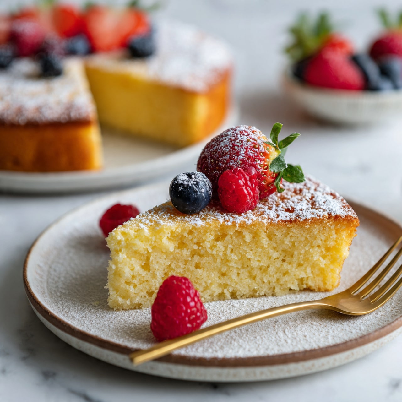 Almond Cake with Mixed Berries Recipe