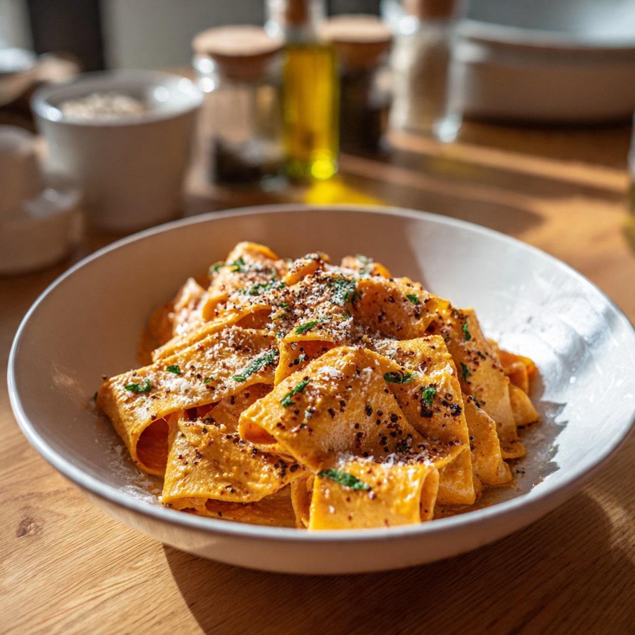 Gochujang Pasta with Furikake Breadcrumbs Recipe