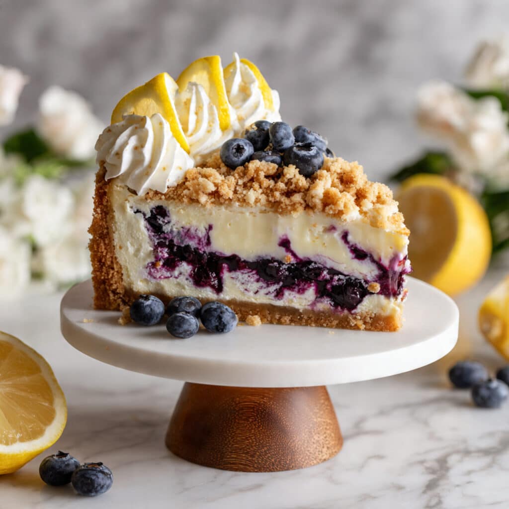 Lemon Blueberry Crumble Cheesecake Recipe