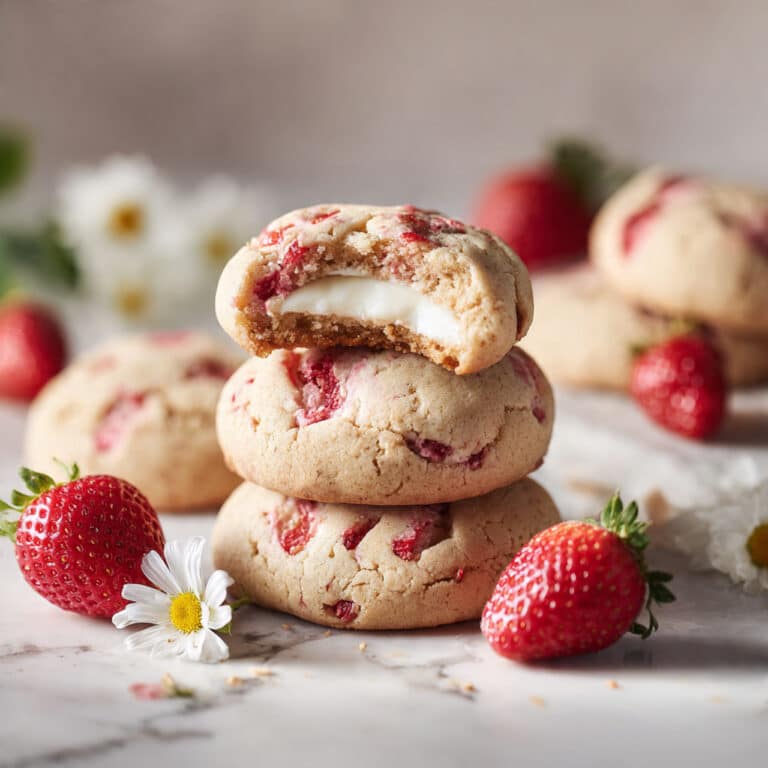 Easy Strawberry Cookies with Cream Cheese Filling and Strawberry Jam Recipe