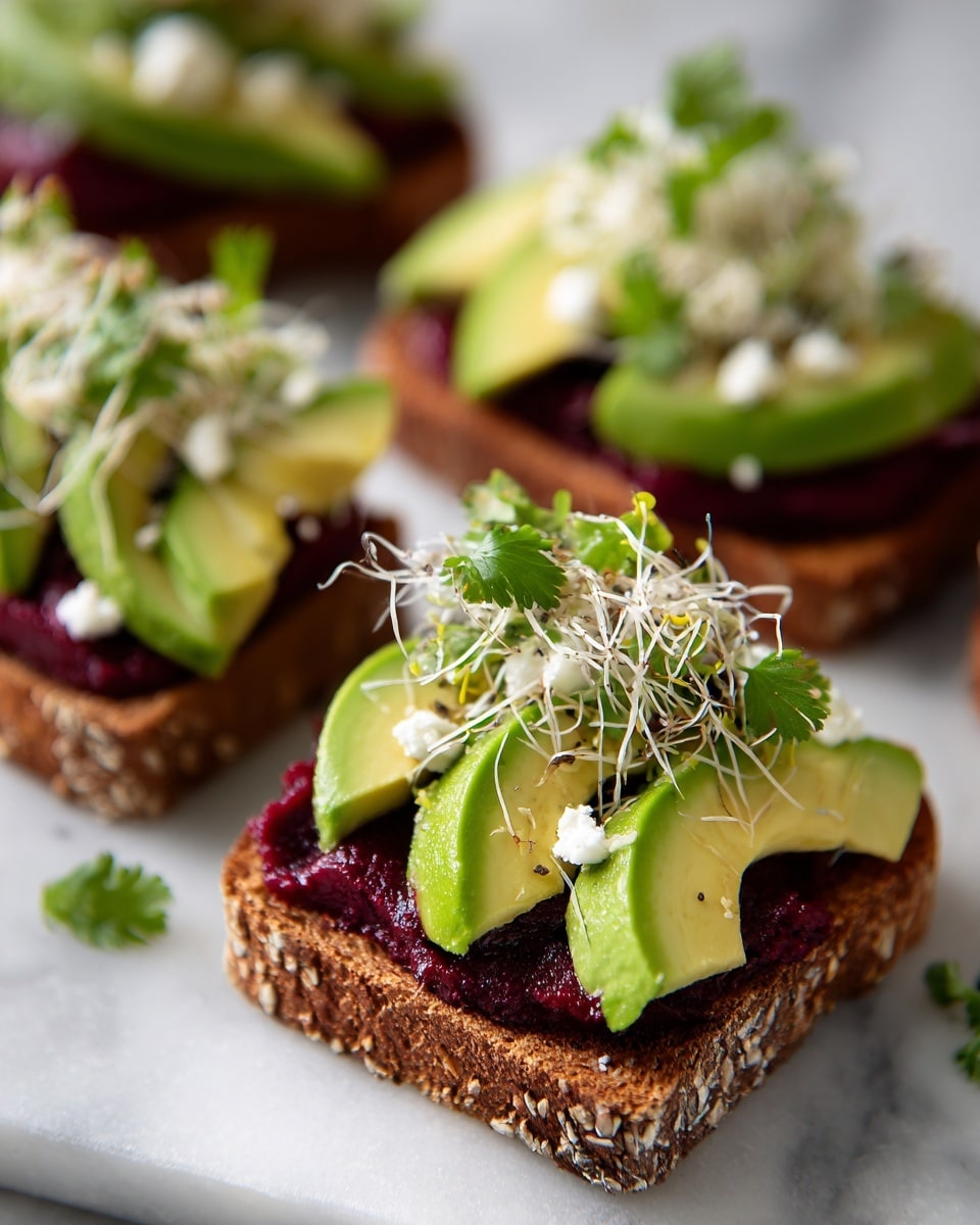 The BEST Avocado Beet Hummus Toast Recipe
