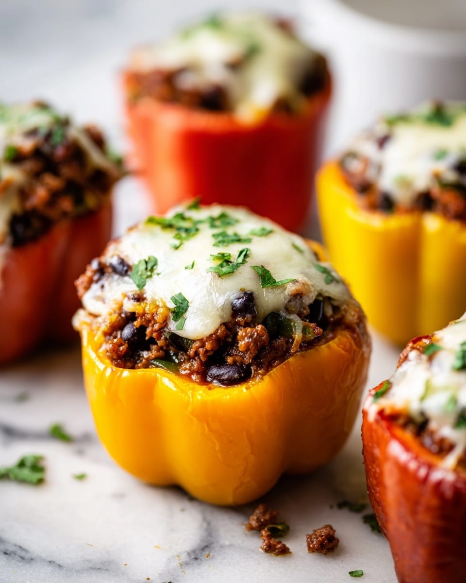 Stuffed Bell Peppers with Quinoa, Black Beans, and Spicy Cheese Recipe