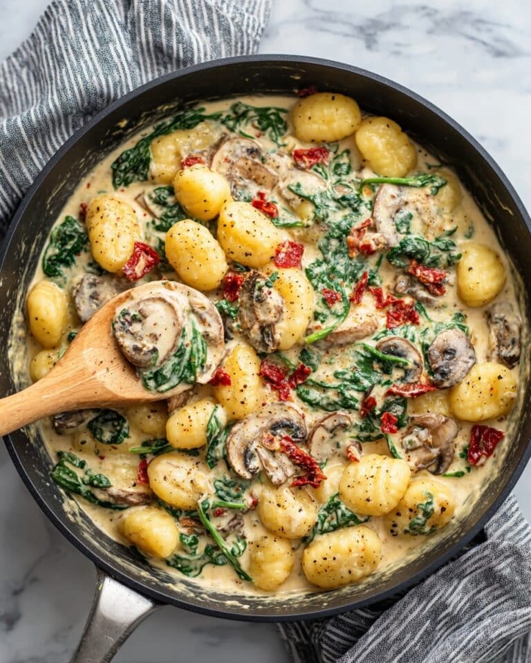 Creamy Mushroom Spinach Gnocchi Recipe