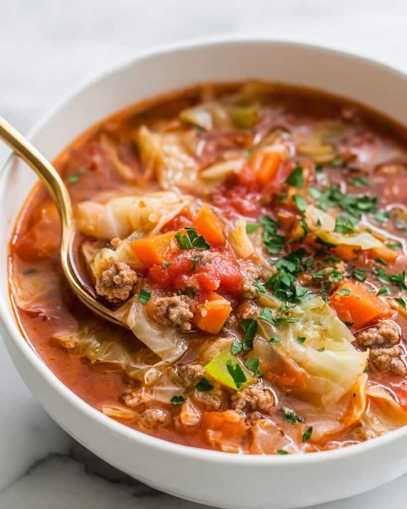 Cabbage and Ground Beef Soup Recipe