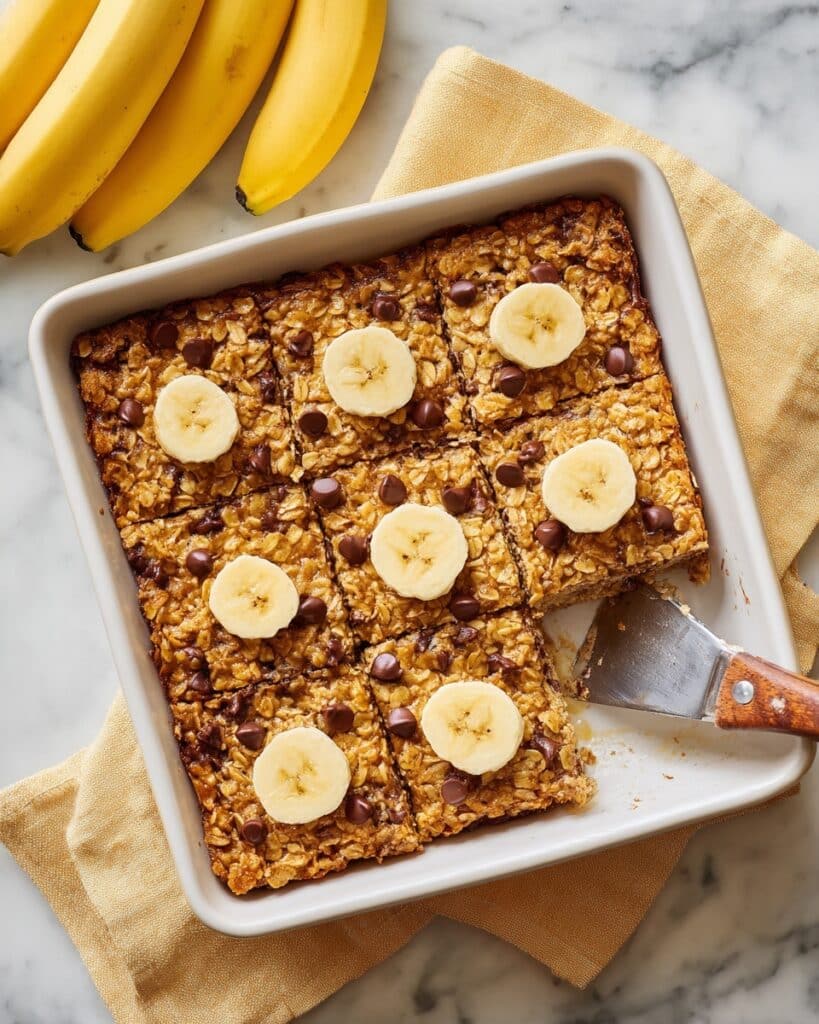 Banana Bread Baked Oatmeal with Greek Yogurt and Chocolate Chips Recipe