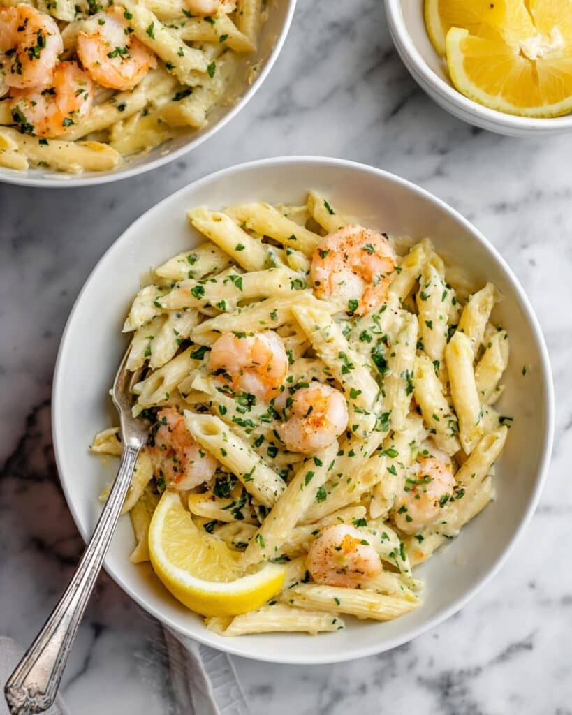 Lemony Ricotta Pasta with Shrimp Recipe