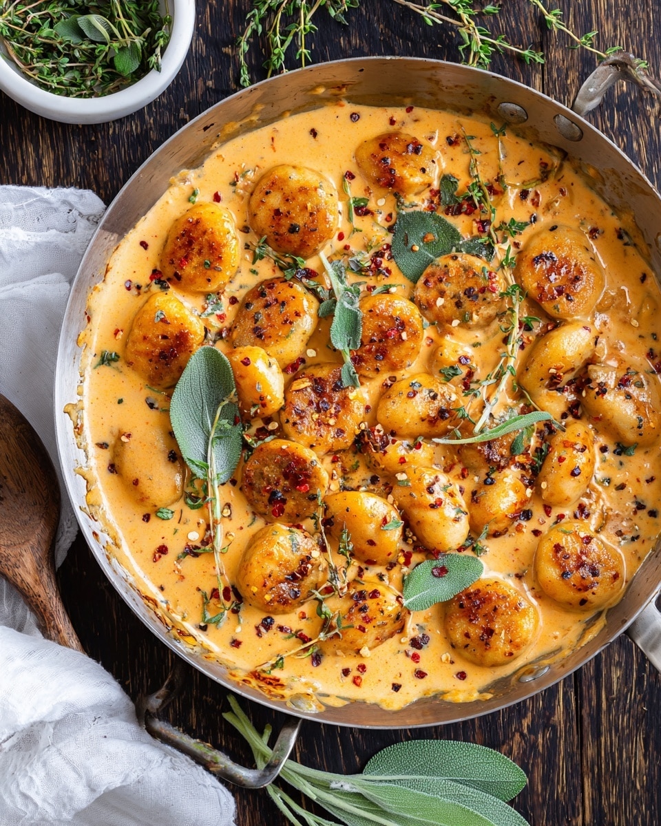 Creamy Butternut Squash Gnocchi with Sausage, Sage, and Thyme Recipe